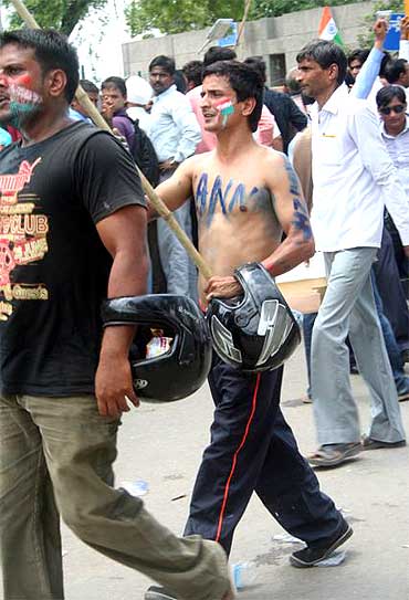 Sandeep Sharma at the protest site