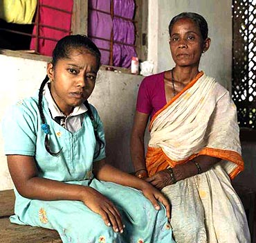 Unable to support herself on her weak, child-size legs, Sujatha lives her life bound to her home.