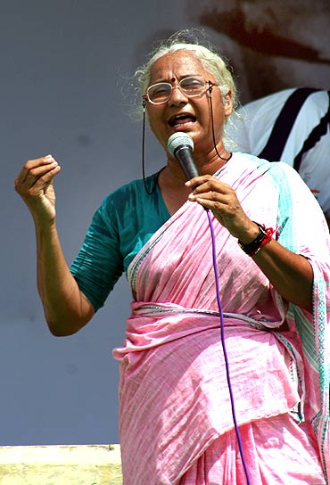 Social activist Medha Patkar at Ramlila Maidan