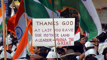 Anna Hazare's supporters at Ramlila Maidan