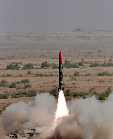 Pakistan's Shaheen missile being tested