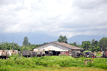 Manipur is one of the most militarised states in India. This is a military area within the compound of the civil airport at Tulihal, Imphal