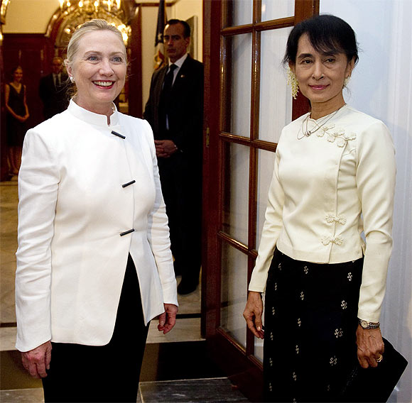 Clinton has often referred to Suu Kyi as a personal inspiration