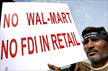 A protest against FDI in retail