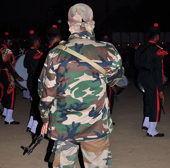 A Manipur police commando in Imphal