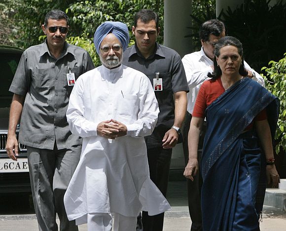 File image of PM Manmohan Singh with Congress chief Sonia Gandhi