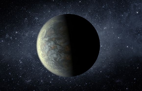 Kepler-20f orbits its star every 19.6 days at a distance of 10.3 million miles. Although its average temperature could be as high as 800 degrees F, it might have been able to retain a water atmosphere as it migrated closer to the star after it formed. This is an artist's rendering.