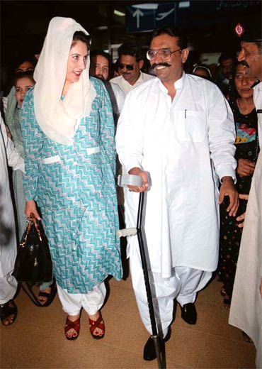 A file photo of Benazir Bhutto with her husband Asif Ali Zardari