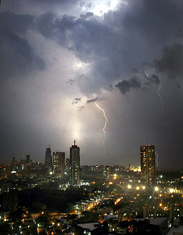 The skyline of Mumbai during the night