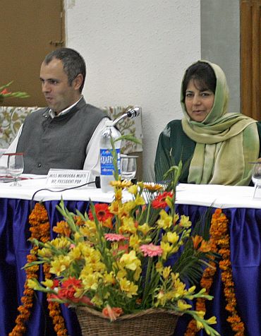 Mufti with Jammu and Kashmir Chief Minister Omar Abdullah