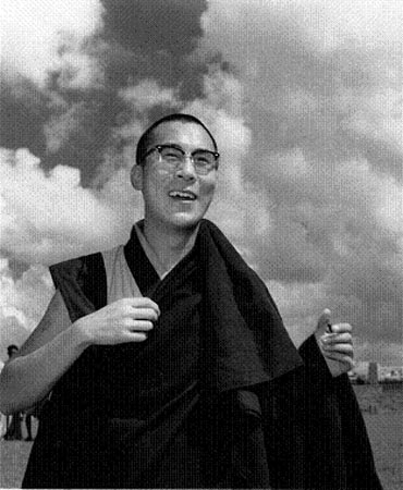 The Dalai Lama during a visit to Sikkim in 1956, three years before he left Tibet forever