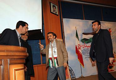 Iranian President Mahmoud Ahmedinejad at the felicitation ceremony