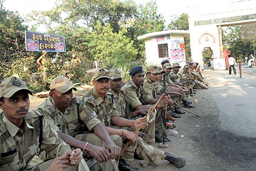 Police personnel deployed in Hyderabad