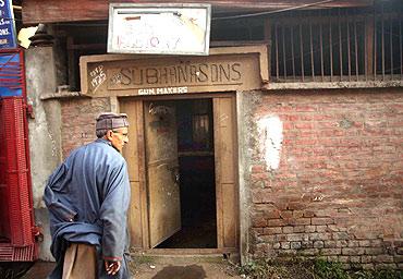 The facade of Subhana and Sons, one of the last gunsmiths in the Kashmir Valley