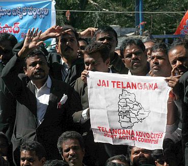 Lawyers protest against the report in Hyderabad
