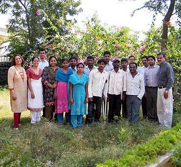 Meera Shenoy (left) with her team and trainees