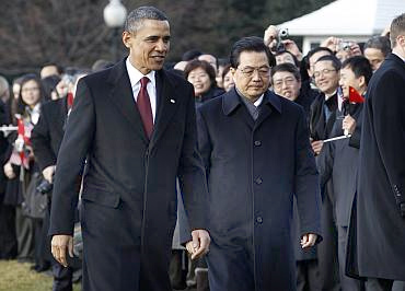 Obama with Chinese President Hu Jintao