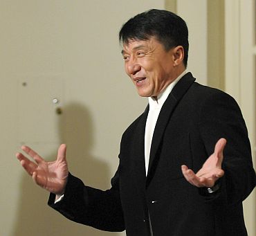 Actor Jackie Chan arrives for the state dinner