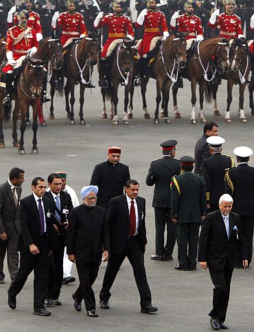 Prime Minister Manmohan Singh arrives at the ceremony
