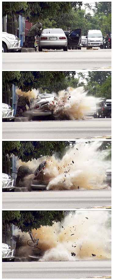 In PHOTOS: Dramatic shots of a car bomb blast