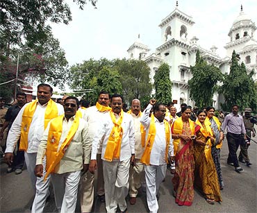 AP MLAs on Monday quit their seats demanding a separate Telangana state