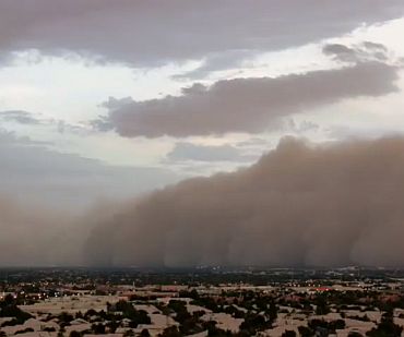 A video grab of the dust storm