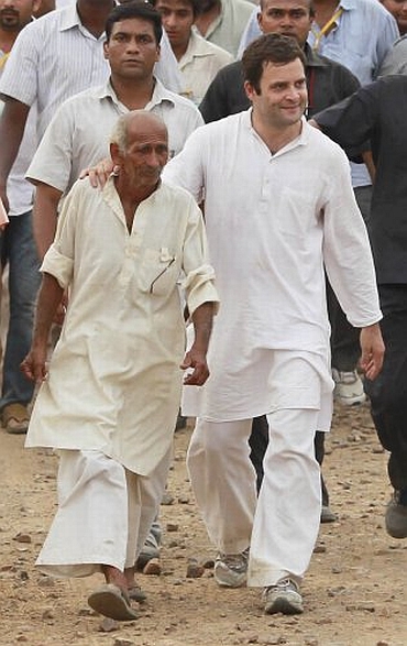 Rahul Gandhi during is padyatra in UP
