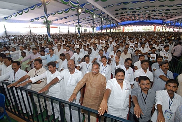 File photo of YSR Congress leaders taking oath