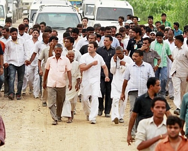 Rahul Gandhi during the padyatra
