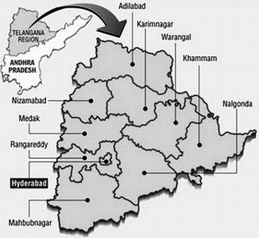 A map of Telangana