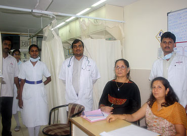 The doctors at Shurusha Hospital where 2 of the injured from dadar are being treated