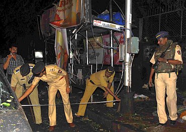 The blast site at Dadar, Mumbai