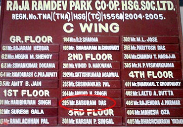 Baburam's name is seen on the society board