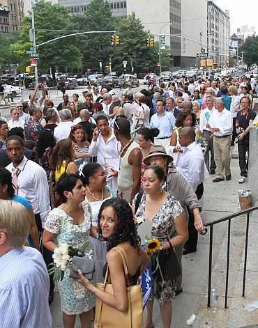 First gay marriages in New York