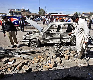 A file photo of a blast site at Peshawar