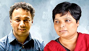 Harish Hande and Nileema Mishra, winners of 2011Magsaysay Award