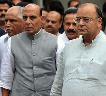 Senior BJP leader Rajnath Singh and Arun Jaitley