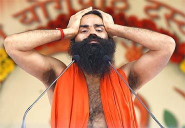 Baba Ramdev during a yoga camp