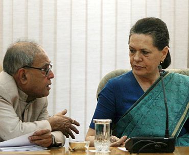 File photo of Sonia Gandhi with Pranab Mukherjee