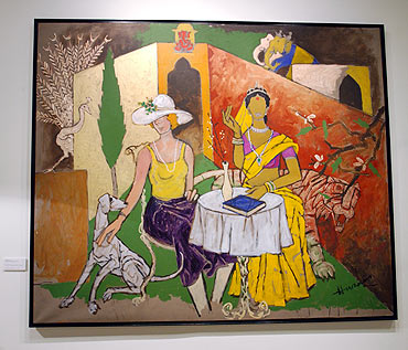 A painting of M F Husain