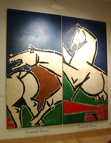 A painting from Husain's 'horses' series