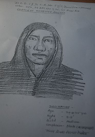 The sketch of the alleged murderer of J Dey released by Mumbai police on Monday