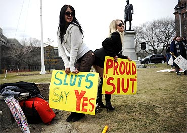 People take part in the Slutwalk protest in Toronto
