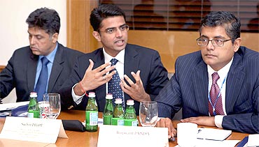 Tiwari, Pilot and Panda participate in a question-and-answer session
