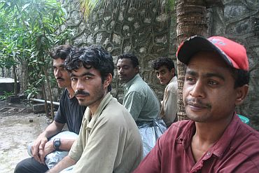The five Pakistani sailors in a Mumbai jail