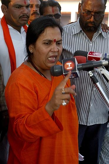 Uma Bharti, BJP in-charge of Uttar Pradesh