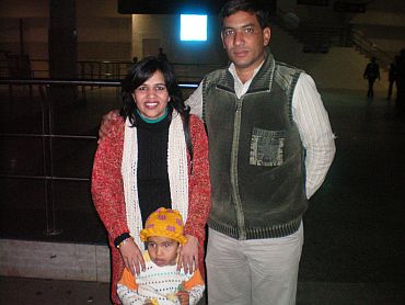 Savita Kumari with her husband Rakesh on their arrival from Libya at the IGI airport on Tuesday