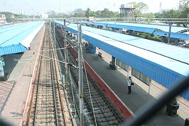 A deserted Hyderabad railway station on Tuesday due to the agitation