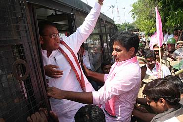 TRs leaders being arrested by the police