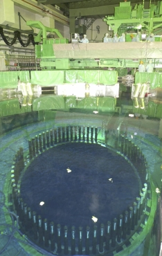 The inside of reactor No. 4 is seen at the Fukushima Daiichi nuclear plant in Fukushima Prefecture, northeastern Japan